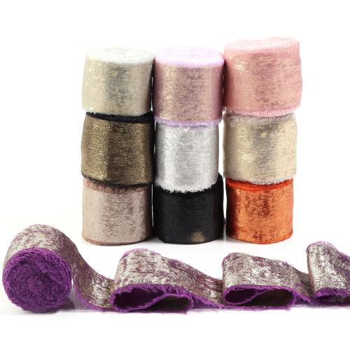 Flocking Fabric Tinsel, DIY, more colors for choice, 40mm, Approx 100m/Spool, Sold By Spool