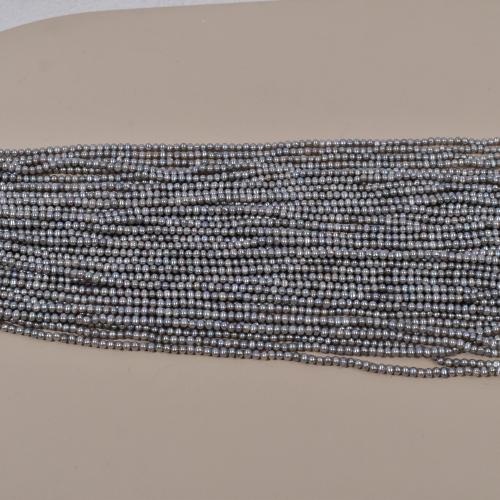 Natural Freshwater Pearl Loose Beads, Slightly Round, DIY, grey, about:3-4mm, Sold Per Approx 36 cm Strand