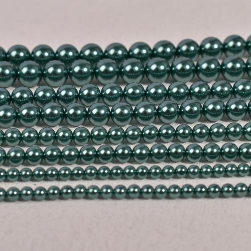 Glass Pearl Beads, Round, DIY & different size for choice, green, Sold Per Approx 40 cm Strand