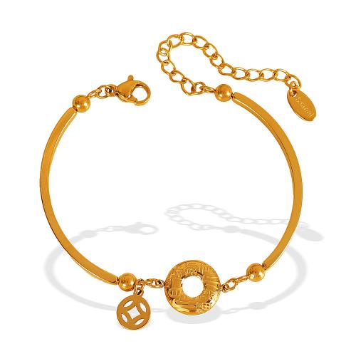 Stainless Steel Jewelry Bracelet, 304 Stainless Steel, plated, fashion jewelry & for woman & hollow, golden, Sold By PC