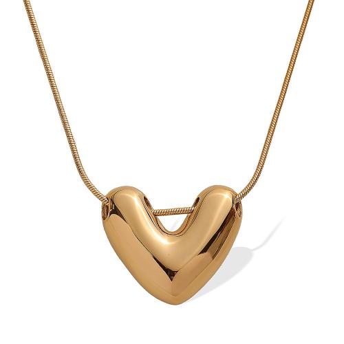 Stainless Steel Jewelry Necklace, 304 Stainless Steel, with 5cm extender chain, Heart, plated, fashion jewelry & for woman, more colors for choice, Length:40 cm, Sold By PC