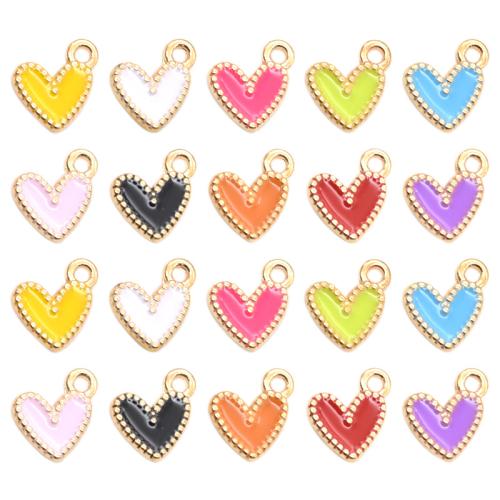 Tibetan Style Enamel Pendants, Heart, plated, DIY, more colors for choice, 100PCs/Bag, Sold By Bag