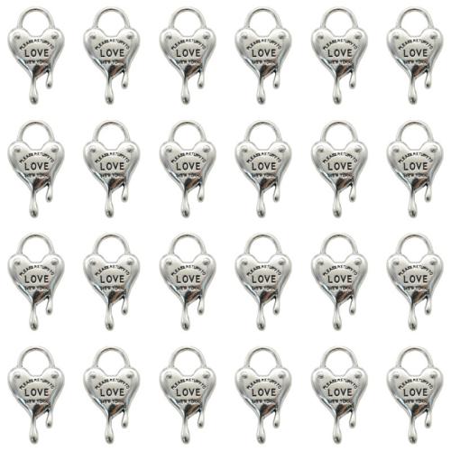 Tibetan Style Lock Pendants, plated, DIY, 22x12mm, 100PCs/Bag, Sold By Bag