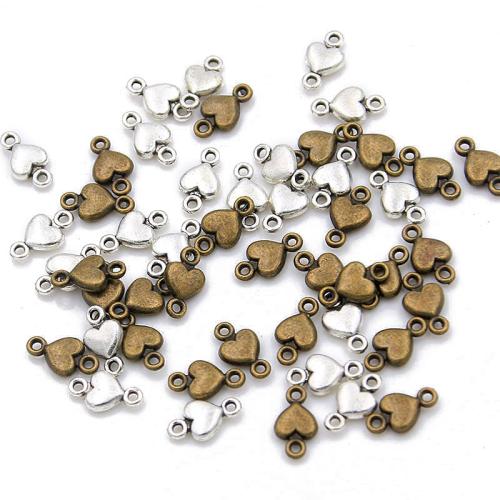 Herz Zinklegierung Schmuckverbinder, plattiert, DIY & 1/1-Schleife, keine, 5x10mm, 100PCs/Tasche, verkauft von Tasche