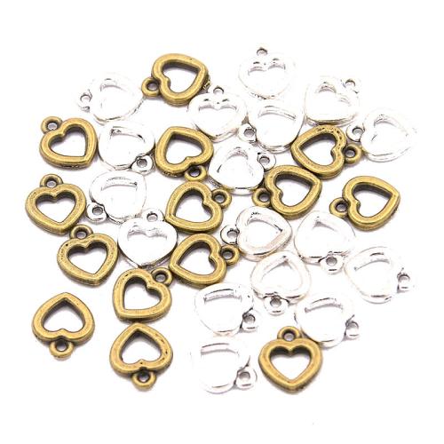 Tibetan Style Heart Pendants, plated, DIY, more colors for choice, 10x12mm, 100PCs/Bag, Sold By Bag