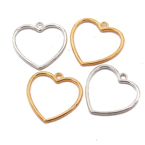 Tibetan Style Heart Pendants, plated, DIY, more colors for choice, 24x25mm, 100PCs/Bag, Sold By Bag