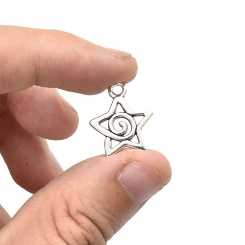 Pendentif étoile en alliage zinc, alliage de zinc, Placage, DIY, 20x16mm, 100PC/sac, Vendu par sac