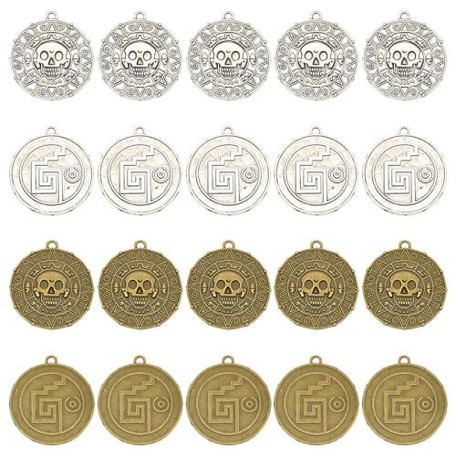 Tibetan Style Pendants, Round, plated, DIY, more colors for choice, 43x39mm, Sold By PC