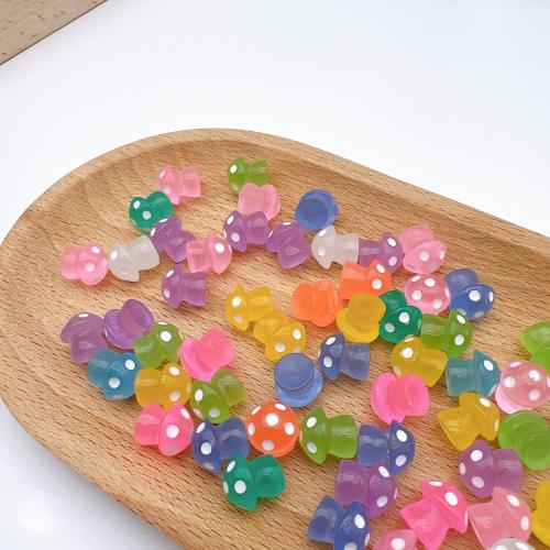 Fashion Decoration, Resin, mushroom, epoxy gel, DIY & luminated, mixed colors, 10x10x13mm, Sold By PC