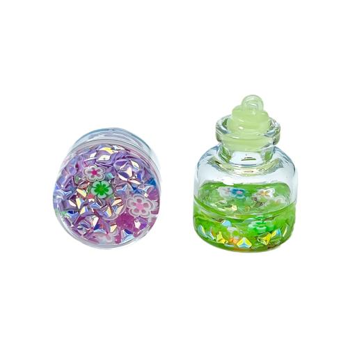 Gemstone Pendants Jewelry, Glass, Bottle, DIY & luminated, mixed colors, 31x21.50mm, Sold By PC