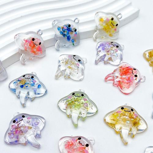 Acrylic Pendants, epoxy gel, DIY & luminated, mixed colors, 28x30mm, Sold By PC