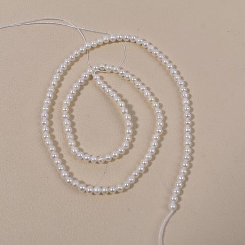 Naturel d'eau douce perles, perle d'eau douce cultivée, Légèrement rond, DIY, blanc, about:3-3.5mm, Vendu par Environ 38 cm brin