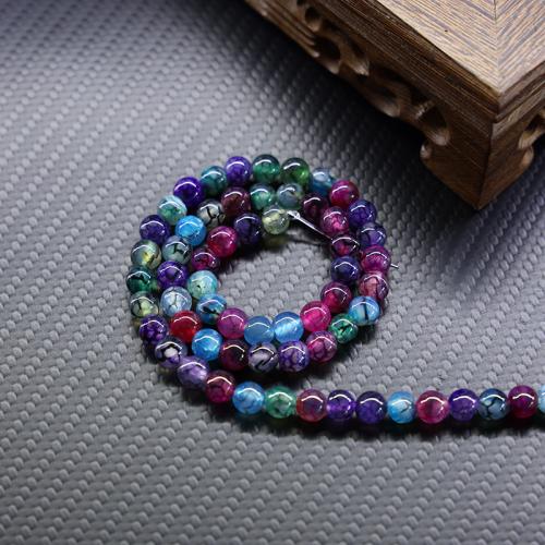 Agate Beads, Dragon Veins Agate, Round, DIY, mixed colors, 6mm, Sold Per Approx 38 cm Strand