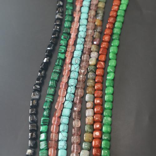 Mixed Gemstone Beads, Square, DIY & different materials for choice, more colors for choice, 8x8x5mm, Approx 50PCs/Strand, Sold By Strand