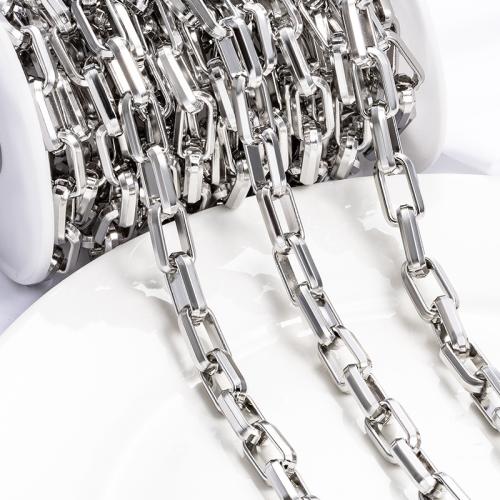 Stainless Steel Jewelry Chain, 304 Stainless Steel, silver color plated, DIY, Length:1 m, Sold By m