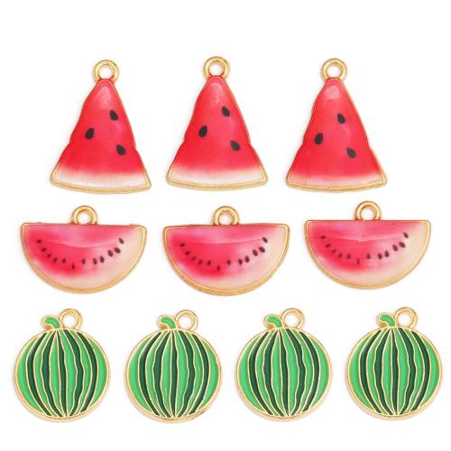 Tibetan Style Enamel Pendants, Fruit, gold color plated, DIY & different styles for choice, more colors for choice, nickel, lead & cadmium free, 100PCs/Bag, Sold By Bag