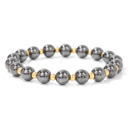 Bracelets de pierres précieuses, Hématite, Rond, normes différentes pour le choix & pour homme, plus de couleurs à choisir, Vendu par PC