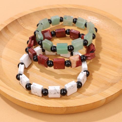 Gemstone Bracelets, Natural Stone, with Elastic Thread, different materials for choice & Unisex, more colors for choice, Sold By PC