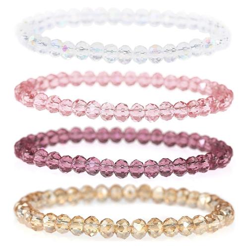 Glass Beads Bracelet, different styles for choice & for woman, more colors for choice, Sold By Set