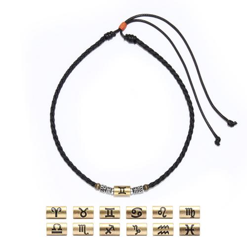 Conjuntos de joyería de aleación de zinc, con cordón de cuero, chapado, unisexo & diferentes estilos para la opción, más colores para la opción, Necklace: 76cm, bracelet: 17cm, Vendido por UD