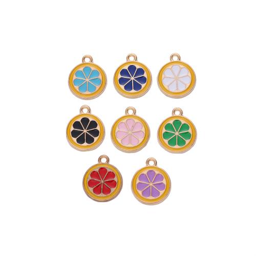 Tibetan Style Enamel Pendants, Tangerine, plated, DIY, more colors for choice, 17x14x1.50mm, 100PCs/Bag, Sold By Bag