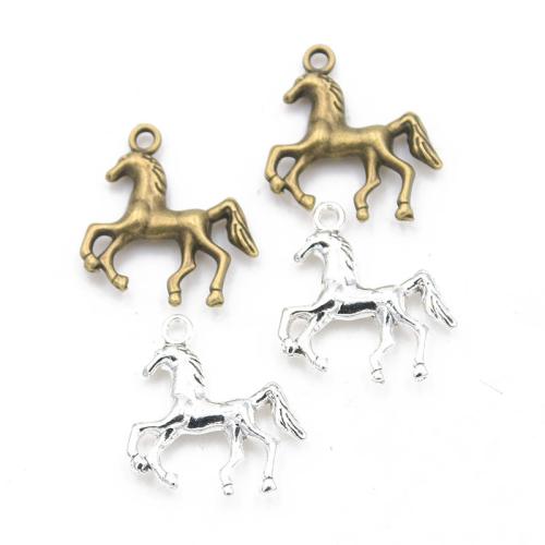 Tibetan Style Animal Pendants, Horse, plated, DIY, more colors for choice, 21x23mm, 100PCs/Bag, Sold By Bag