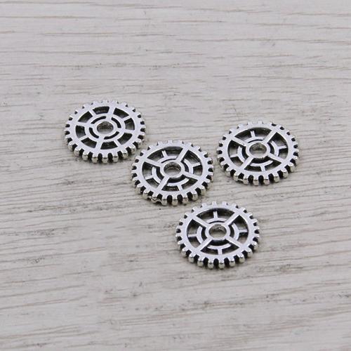 Tibetan Style Pendants, Gear Wheel, plated, DIY, more colors for choice, 15mm, 100PCs/Bag, Sold By Bag