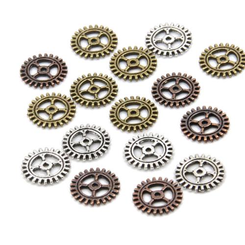 Tibetan Style Pendants, Gear Wheel, plated, DIY, more colors for choice, 10mm, 100PCs/Bag, Sold By Bag