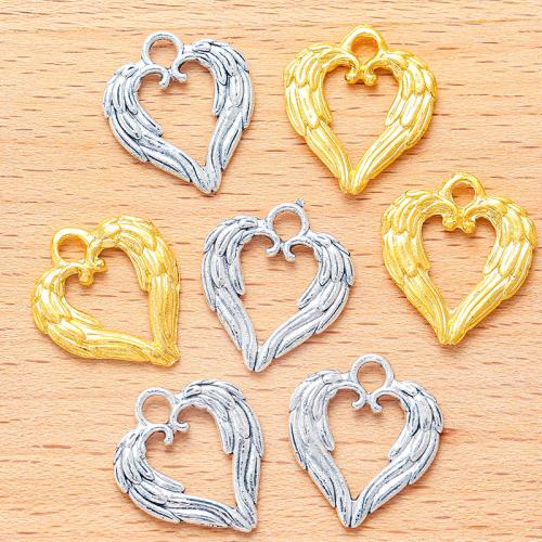 Tibetan Style Heart Pendants, plated, DIY, more colors for choice, 19x17mm, 100PCs/Bag, Sold By Bag