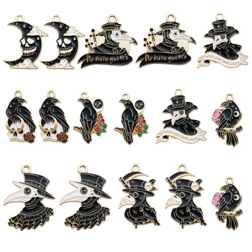 Tibetan Style Enamel Pendants, plated, Halloween Design & DIY, more colors for choice, 100PCs/Bag, Sold By Bag