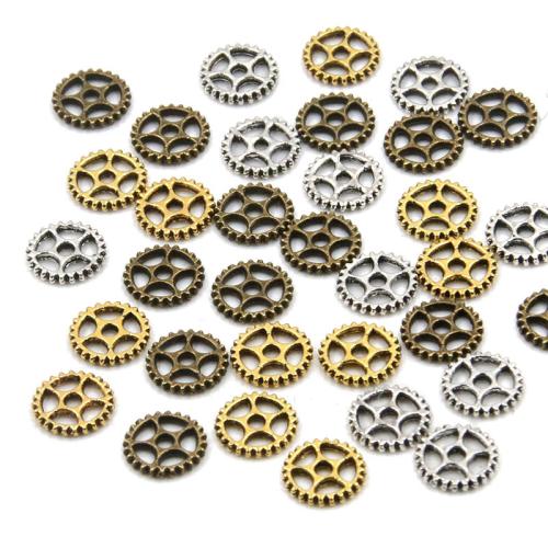 Tibetan Style Pendants, Gear Wheel, plated, DIY, more colors for choice, 8mm, 100PCs/Bag, Sold By Bag