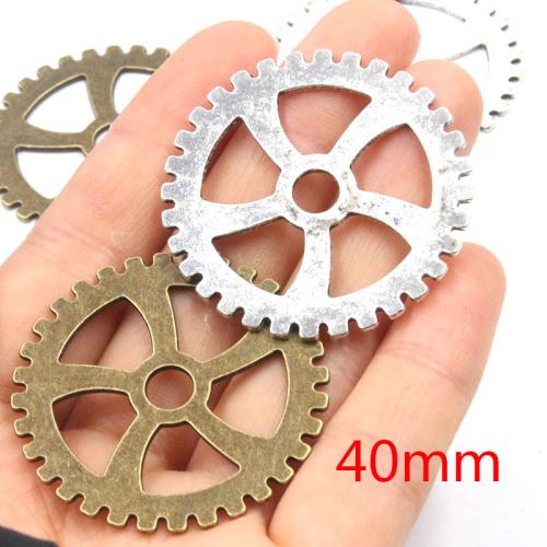 Tibetan Style Pendants, Gear Wheel, plated, DIY, more colors for choice, 40mm, Sold By PC