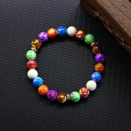 Acrylic Bracelets, Round, fashion jewelry & for woman, multi-colored, 8mm, Length:Approx 18 cm, Sold By PC