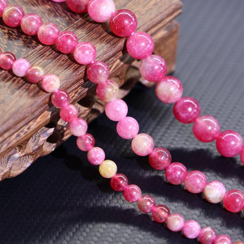 Perles bijoux en pierres gemmes, tourmaline, Rond, DIY & normes différentes pour le choix, quartz cerise, Vendu par Environ 38 cm brin