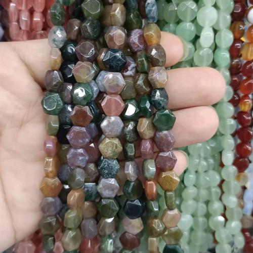 Gemstone Jewelry Beads, Natural Stone, Hexagon, DIY & different materials for choice, more colors for choice, 8x8x4mm, 25PCs/Strand, Sold By Strand