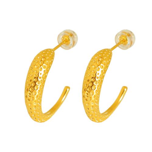 Stainless Steel Stud Earrings, 304 Stainless Steel, 18K gold plated, fashion jewelry & for woman, 22x22mm, Sold By Pair