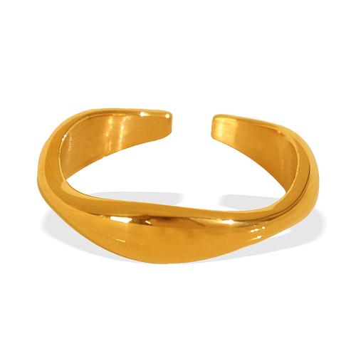 Bague en acier inoxydable, Acier inoxydable 304, Plaqué d'or 18K, bijoux de mode & pour femme, Taille:7, Vendu par PC