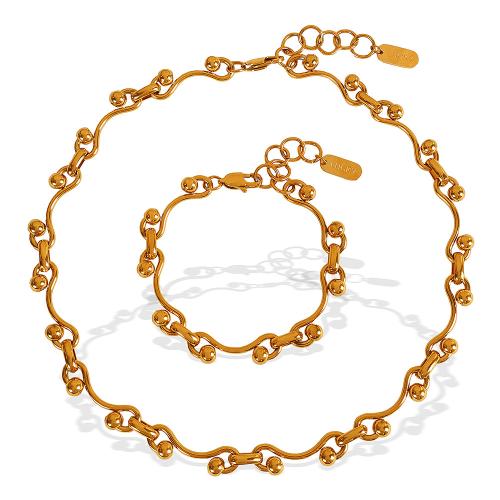 Conjuntos de joyería de acero inoxidable, acero inoxidable 304, chapado, diferentes estilos para la opción & para mujer, más colores para la opción, Vendido por UD