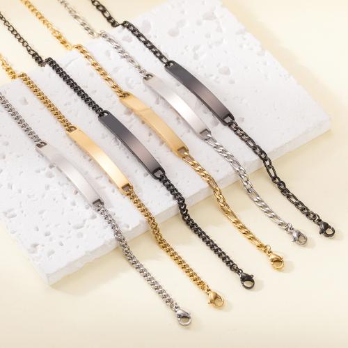 Stainless Steel Jewelry Bracelet, 304 Stainless Steel, with 5cm extender chain, plated, fashion jewelry & Unisex & different styles for choice, more colors for choice, 6x46mm, Length:17 cm, Sold By PC