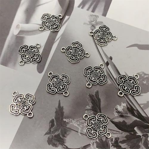 Tibetan Style Connector, Chinese Knot, plated, DIY & 1/1 loop, 17x20mm, 100PCs/Bag, Sold By Bag