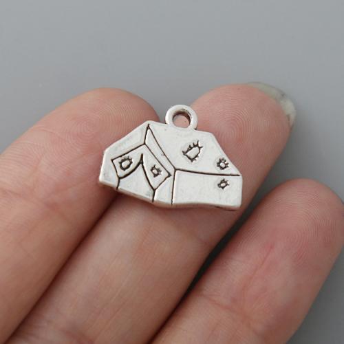 Tibetan Style Pendants, House, plated, DIY, 13x17mm, Sold By PC