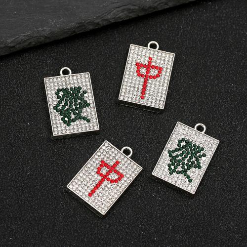 Tibetan Style Rhinestone Pendants, plated, DIY & with rhinestone, more colors for choice, Sold By PC