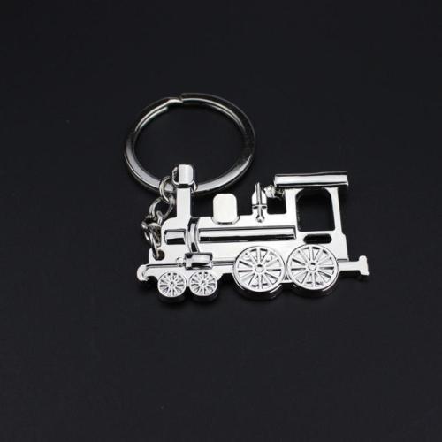 Bag Purse Charms Keyrings Keychains, Tibetan Style, Train, Unisex, silver color, key clasp length 50-85mm, Sold By PC