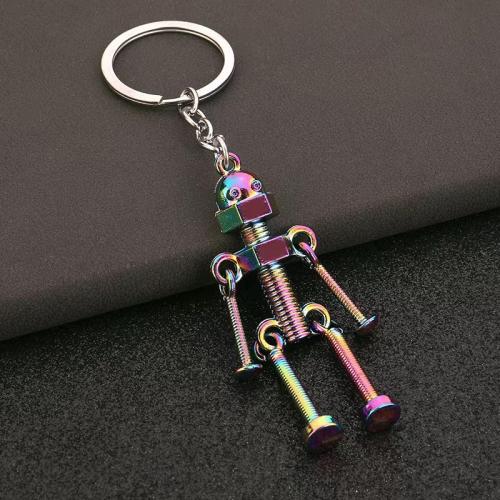 Bag Purse Charms Keyrings Keychains, Tibetan Style, Robot, plated, Unisex, more colors for choice, key clasp length 120-140mm, Sold By PC