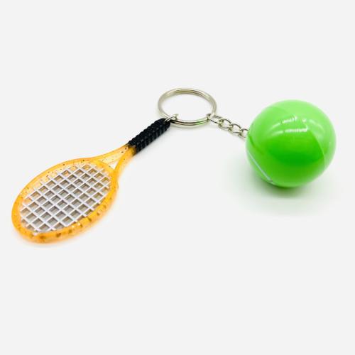 Bag Purse Charms Keyrings Keychains, ABS Plastic, with Tibetan Style, Tennis Racket, Unisex, more colors for choice, key clasp length 100-110mm, Sold By PC