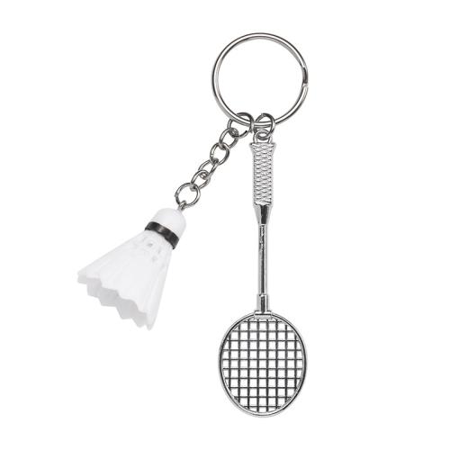 Bag Purse Charms Keyrings Keychains, Tibetan Style, with PVC Plastic, Badminton Racket, Unisex, more colors for choice, 120mm, Sold By PC