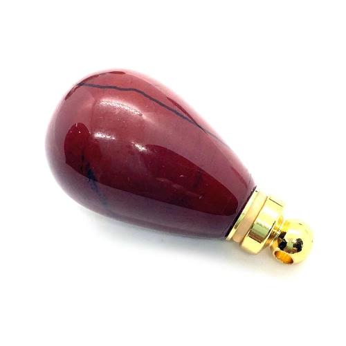 Natural Stone Perfume Bottle Pendant, with Tibetan Style, Teardrop, gold color plated, DIY & different materials for choice, more colors for choice, 19x26mm, Sold By PC