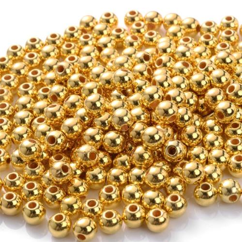 Copper Coated Plastic Beads, Round, gold color plated, DIY, 5mm, 500G/Bag, Sold By Bag