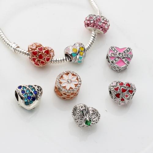 Rhinestone Tibetan Style Beads, plated, DIY & different styles for choice & enamel & with rhinestone, more colors for choice, nickel, lead & cadmium free, 100PCs/Bag, Sold By Bag