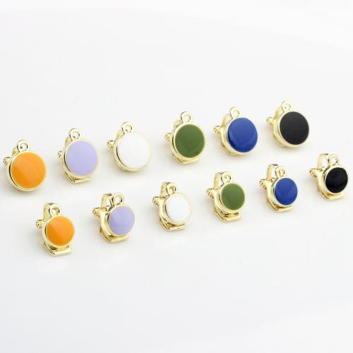 Tibetan Style Earring Findings, Round, gold color plated, DIY & different size for choice & enamel, more colors for choice, nickel, lead & cadmium free, 100PCs/Bag, Sold By Bag